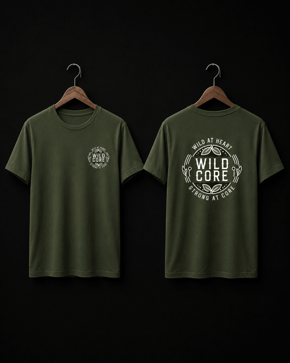 Wild Core - 100% Organic cotton T-Shirt Olive Green - Wild Core