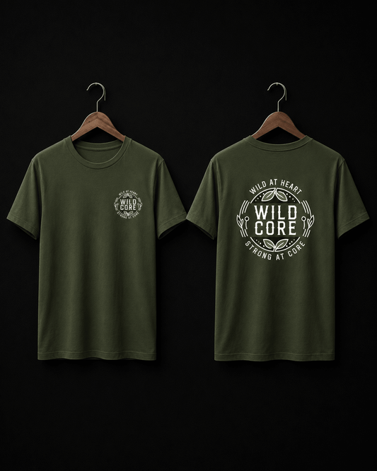 Wild Core - 100% Organic cotton T-Shirt Olive Green - Wild Core